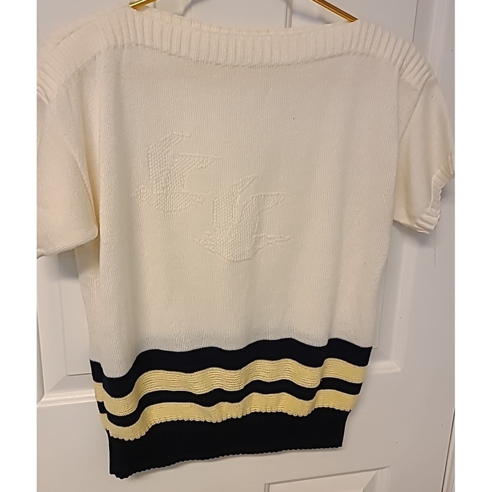 Vtg‎ Kenneth Too Sweater Nautical Preppy Vacation Made in USA 2 Gulls Front Med